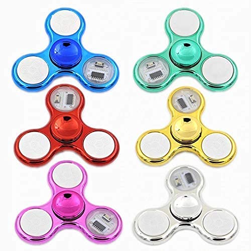 LED Light Up Fidget Spinner | Glow in the Dark Hand Spinner Toy for Kids & Adults (Multicolor)