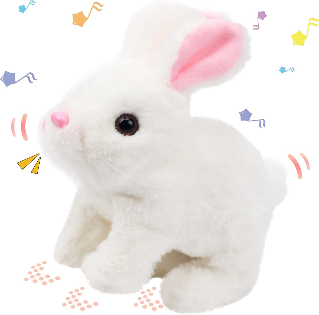 Walking Talking Rabbit Toy for Kids, Plush Bunny with Hopping, Jumping, Wiggling Ears & Sound