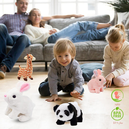 Walking Talking Rabbit Toy for Kids, Plush Bunny with Hopping, Jumping, Wiggling Ears & Sound