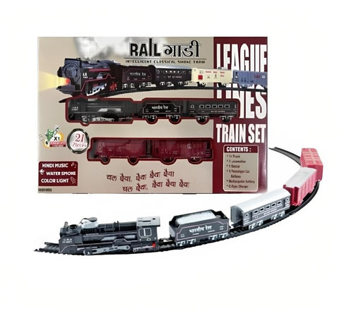Rail Gadi Train Toy for kids with Smoke and Music