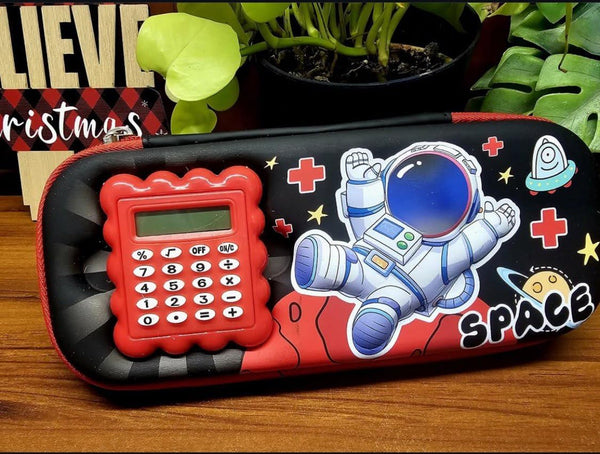 Calculator Pencil Pouch for Kids Hard Shell Large capacity Penil Case for Girls & Boys