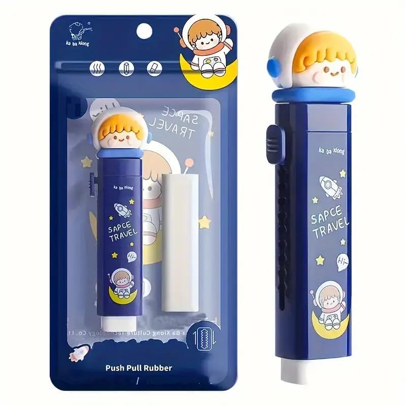 Cute Astronaut Push-Pull Rubber Eraser for Kids (1 Pcs)
