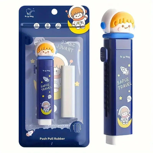 Cute Astronaut Push-Pull Rubber Eraser for Kids (1 Pcs)
