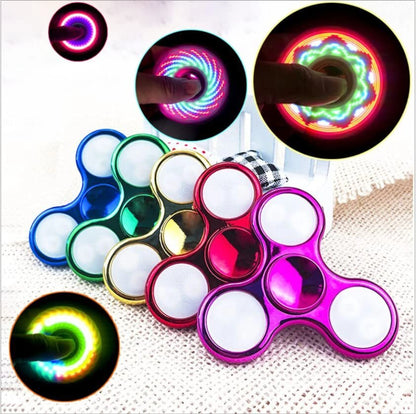 LED Light Up Fidget Spinner | Glow in the Dark Hand Spinner Toy for Kids & Adults (Multicolor)