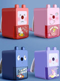 Cute Bunny Hand Crank Pencil Sharpener with Shavings Tray for Kids 1 pcs