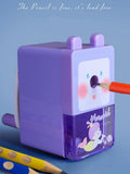 Cute Bunny Hand Crank Pencil Sharpener with Shavings Tray for Kids 1 pcs