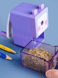 Cute Bunny Hand Crank Pencil Sharpener with Shavings Tray for Kids 1 pcs