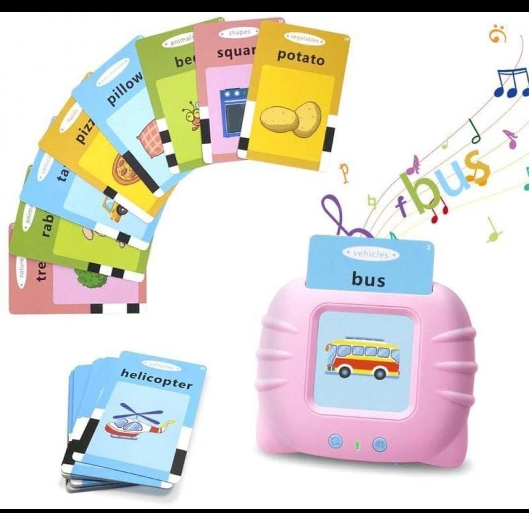 Montessori Talking Flash Cards for Kids – Educational Learning Toy with Speech, Sound & Vocabulary Card Reader for Toddlers