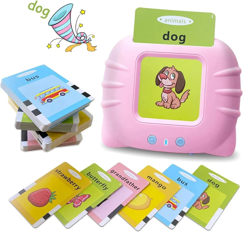 Montessori Talking Flash Cards for Kids – Educational Learning Toy with Speech, Sound & Vocabulary Card Reader for Toddlers