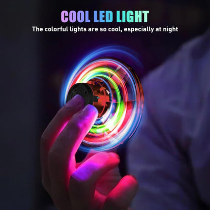 Rechargeable Flying Spinner UFO Toy with RGB LED Lights, Hand Controlled Boomerang Drone for Kids (Multicolor)