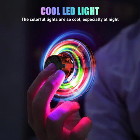 Rechargeable Flying Spinner UFO Toy with RGB LED Lights, Hand Controlled Boomerang Drone for Kids (Multicolor)