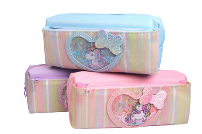 Unicorn Theme 2-Layer Pencil Pouch for Kids | Zipper Stationery Organizer (1 pencil pouch)